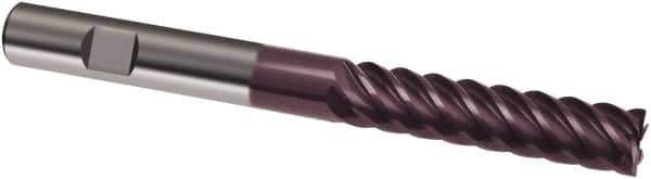 Guhring - 10mm, 40mm LOC, 10mm Shank Diam, 100mm OAL, 6 Flute, Solid Carbide Square End Mill - Single End, FIREX Finish, Spiral Flute, 45° Helix, Right Hand Cut, Right Hand Flute, Series 3693 - USA Tool & Supply