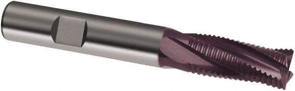 Guhring - 12mm, 26mm LOC, 12mm Shank Diam, 83mm OAL, 4 Flute, Solid Carbide Square End Mill - Single End, FIREX Finish, Spiral Flute, 20° Helix, Right Hand Cut, Right Hand Flute, Series 3682 - USA Tool & Supply