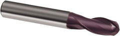Guhring - 14mm Diam, 22mm LOC, 2 Flute Solid Carbide Ball End Mill - FIREX Finish, Single End, 83mm OAL, 14mm Shank Diam, Spiral Flute - USA Tool & Supply