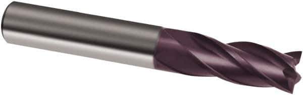 Guhring - 12mm, 26mm LOC, 12mm Shank Diam, 83mm OAL, 4 Flute, Solid Carbide Square End Mill - Single End, FIREX Finish, Spiral Flute, 30° Helix, Right Hand Cut, Right Hand Flute, Series 3678 - USA Tool & Supply