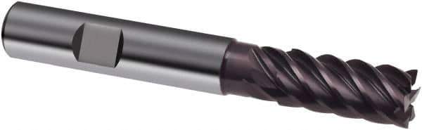 Guhring - 12mm, 26mm LOC, 12mm Shank Diam, 83mm OAL, 6 Flute, Solid Carbide Square End Mill - Single End, FIREX Finish, Spiral Flute, 44/45/46° Helix, Centercutting, Right Hand Cut, Right Hand Flute, Series 3632 - USA Tool & Supply