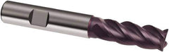 Guhring - 8mm, 19mm LOC, 8mm Shank Diam, 63mm OAL, 4 Flute, Solid Carbide Square End Mill - Single End, FIREX Finish, Spiral Flute, 40/42° Helix, Centercutting, Right Hand Cut, Right Hand Flute, Series 3630 - USA Tool & Supply