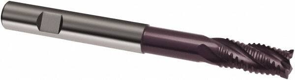 Guhring - 8mm, 19mm LOC, 8mm Shank Diam, 100mm OAL, 4 Flute, Solid Carbide Square End Mill - Single End, FIREX Finish, Spiral Flute, 30/32° Helix, Centercutting, Right Hand Cut, Right Hand Flute, Series 3600 - USA Tool & Supply