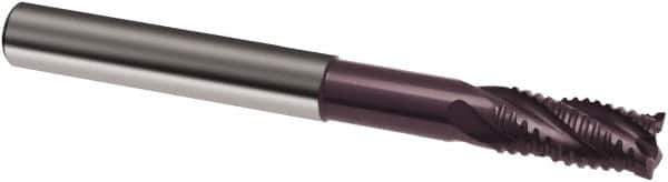 Guhring - 6mm, 13mm LOC, 6mm Shank Diam, 75mm OAL, 4 Flute, Solid Carbide Square End Mill - Single End, FIREX Finish, Spiral Flute, 30/32° Helix, Centercutting, Right Hand Cut, Right Hand Flute, Series 3598 - USA Tool & Supply