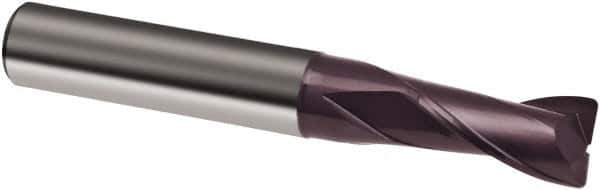 Guhring - 12mm, 22mm LOC, 12mm Shank Diam, 83mm OAL, 2 Flute, Solid Carbide Square End Mill - Single End, FIREX Finish, Spiral Flute, 30° Helix, Right Hand Cut, Right Hand Flute, Series 3561 - USA Tool & Supply