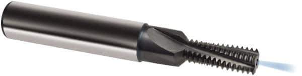 Guhring - 1/4-28 UNF, 0.189" Cutting Diam, 3 Flute, Solid Carbide Helical Flute Thread Mill - Internal Thread, 14.1mm LOC, 62mm OAL, 8mm Shank Diam - USA Tool & Supply