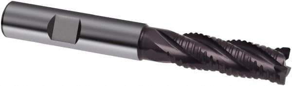 Guhring - 10mm, 30mm LOC, 10mm Shank Diam, 80mm OAL, 4 Flute, Solid Carbide Square End Mill - Single End, FIREX Finish, Spiral Flute, 30/32° Helix, Centercutting, Right Hand Cut, Right Hand Flute, Series 3522 - USA Tool & Supply