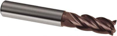 Guhring - 6mm, 13mm LOC, 5.5mm Shank Diam, 57mm OAL, 4 Flute, Solid Carbide Square End Mill - Single End, Super-A Finish, Spiral Flute, 35/38° Helix, Centercutting, Right Hand Cut, Right Hand Flute, Series 3498 - USA Tool & Supply