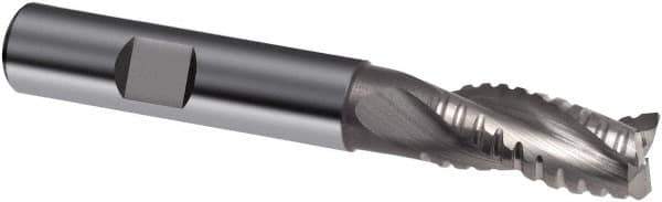 Guhring - 12mm, 26mm LOC, 12mm Shank Diam, 83mm OAL, 3 Flute, Solid Carbide Square End Mill - Single End, Uncoated, Spiral Flute, 29/30/31° Helix, Centercutting, Right Hand Cut, Right Hand Flute, Series 3469 - USA Tool & Supply