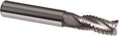 Guhring - 20mm, 38mm LOC, 20mm Shank Diam, 104mm OAL, 3 Flute, Solid Carbide Square End Mill - Single End, Uncoated, Spiral Flute, 29/30/31° Helix, Centercutting, Right Hand Cut, Right Hand Flute, Series 3468 - USA Tool & Supply
