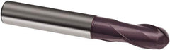 Guhring - 0.5mm, 0.75mm LOC, 3mm Shank Diam, 38mm OAL, 2 Flute, Solid Carbide Square End Mill - Single End, FIREX Finish, Spiral Flute, 30° Helix, Right Hand Cut, Right Hand Flute, Series 3359 - USA Tool & Supply
