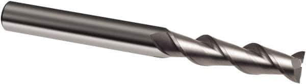 Guhring - 12mm, 45mm LOC, 12mm Shank Diam, 150mm OAL, 2 Flute, Solid Carbide Square End Mill - Single End, Uncoated, Spiral Flute, 45° Helix, Right Hand Cut, Right Hand Flute, Series 3358 - USA Tool & Supply