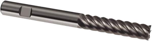 Guhring - 10mm, 40mm LOC, 10mm Shank Diam, 100mm OAL, 6 Flute, Solid Carbide Square End Mill - Single End, Uncoated, Spiral Flute, 45° Helix, Right Hand Cut, Right Hand Flute, Series 3313 - USA Tool & Supply