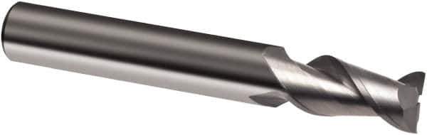 Guhring - 10mm, 19mm LOC, 10mm Shank Diam, 72mm OAL, 2 Flute, Solid Carbide Square End Mill - Single End, Uncoated, Spiral Flute, 45° Helix, Right Hand Cut, Right Hand Flute, Series 3309 - USA Tool & Supply