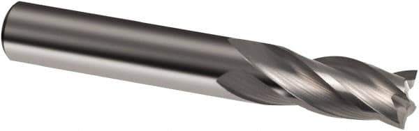 Guhring - 4mm, 11mm LOC, 4mm Shank Diam, 50mm OAL, 4 Flute, Solid Carbide Square End Mill - Single End, Uncoated, Spiral Flute, 30° Helix, Right Hand Cut, Right Hand Flute, Series 3304 - USA Tool & Supply