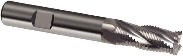 Guhring - 6mm Diam, Coarse Pitch, 13mm LOC, 4 Flute Solid Carbide Corner Chamfer Roughing End Mill - Uncoated, 57mm OAL, 6mm Shank Diam, Single End - USA Tool & Supply