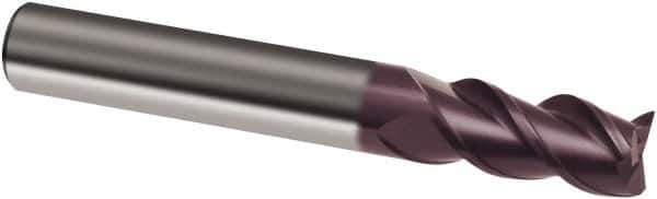 Guhring - 7/16", 1" LOC, 7/16" Shank Diam, 3" OAL, 3 Flute, Solid Carbide Square End Mill - Single End, FIREX Finish, Spiral Flute, 45° Helix, Right Hand Cut, Right Hand Flute, Series 3173 - USA Tool & Supply