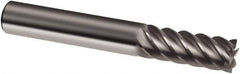 Guhring - 5/16", 7/8" LOC, 5/16" Shank Diam, 2-1/2" OAL, 6 Flute, Solid Carbide Square End Mill - Single End, Uncoated, Spiral Flute, 45° Helix, Right Hand Cut, Right Hand Flute, Series 3178 - USA Tool & Supply