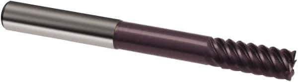 Guhring - 5/16", 7/8" LOC, 5/16" Shank Diam, 3" OAL, 6 Flute, Solid Carbide Square End Mill - Single End, FIREX Finish, Spiral Flute, 55° Helix, Right Hand Cut, Right Hand Flute, Series 3183 - USA Tool & Supply