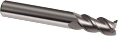 Guhring - 3/16", 5/8" LOC, 3/16" Shank Diam, 2" OAL, 3 Flute, Solid Carbide Square End Mill - Single End, Uncoated, Spiral Flute, 45° Helix, Right Hand Cut, Right Hand Flute, Series 3172 - USA Tool & Supply
