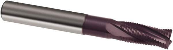 Guhring - 1/4", 3/4" LOC, 1/4" Shank Diam, 3" OAL, 4 Flute, Solid Carbide Square End Mill - Single End, FIREX Finish, Spiral Flute, 20° Helix, Right Hand Cut, Right Hand Flute, Series 3190 - USA Tool & Supply
