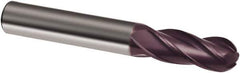 Guhring - 23/64" Diam, 1" LOC, 4 Flute Solid Carbide Ball End Mill - FIREX Finish, Single End, 2-1/2" OAL, 23/64" Shank Diam, Spiral Flute - USA Tool & Supply