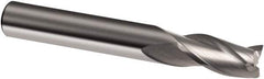 Guhring - 3/16", 5/8" LOC, 3/16" Shank Diam, 2" OAL, 3 Flute, Solid Carbide Square End Mill - Single End, Uncoated, Spiral Flute, 30° Helix, Right Hand Cut, Right Hand Flute, Series 3168 - USA Tool & Supply