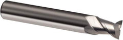 Guhring - 3mm, 4mm LOC, 6mm Shank Diam, 50mm OAL, 2 Flute, Solid Carbide Square End Mill - Single End, Uncoated, Spiral Flute, 45° Helix, Right Hand Cut, Right Hand Flute, Series 3310 - USA Tool & Supply