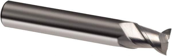 Guhring - 4mm, 5mm LOC, 6mm Shank Diam, 54mm OAL, 2 Flute, Solid Carbide Square End Mill - Single End, Uncoated, Spiral Flute, 45° Helix, Right Hand Cut, Right Hand Flute, Series 3310 - USA Tool & Supply