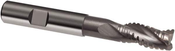 Guhring - 20mm, 38mm LOC, 20mm Shank Diam, 126mm OAL, 3 Flute, Solid Carbide Square End Mill - Single End, Uncoated, Spiral Flute, 29/30/31° Helix, Centercutting, Right Hand Cut, Right Hand Flute, Series 3471 - USA Tool & Supply