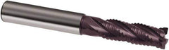 Guhring - 12mm, 36mm LOC, 12mm Shank Diam, 93mm OAL, 4 Flute, Solid Carbide Square End Mill - Single End, FIREX Finish, Spiral Flute, 30/32° Helix, Centercutting, Right Hand Cut, Right Hand Flute, Series 3509 - USA Tool & Supply
