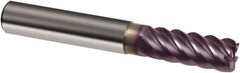 Guhring - 10mm, 22mm LOC, 10mm Shank Diam, 72mm OAL, 6 Flute, Solid Carbide Square End Mill - Single End, FIREX Finish, Spiral Flute, 45° Helix, Right Hand Cut, Right Hand Flute, Series 3563 - USA Tool & Supply