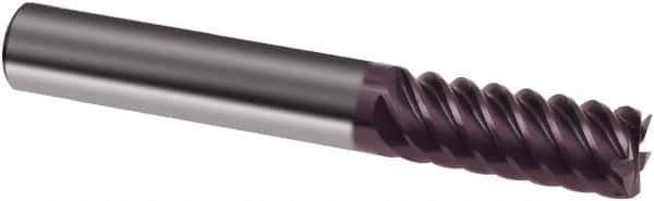 Guhring - 12mm, 26mm LOC, 12mm Shank Diam, 83mm OAL, 6 Flute, Solid Carbide Square End Mill - Single End, FIREX Finish, Spiral Flute, 55° Helix, Right Hand Cut, Right Hand Flute, Series 3715 - USA Tool & Supply