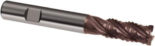 Guhring - 20mm, 38mm LOC, 20mm Shank Diam, 104mm OAL, 4 Flute, Solid Carbide Square End Mill - Single End, Nano-A Finish, Spiral Flute, 36/38° Helix, Centercutting, Right Hand Cut, Right Hand Flute, Series 3718 - USA Tool & Supply