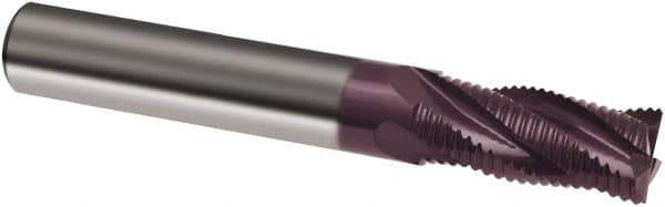 Guhring - 16mm Diam, Coarse Pitch, 32mm LOC, 4 Flute Solid Carbide Corner Chamfer Roughing End Mill - FIREX Finish, 92mm OAL, 16mm Shank Diam, Single End - USA Tool & Supply