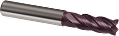 Guhring - 12mm, 26mm LOC, 12mm Shank Diam, 83mm OAL, 4 Flute, Solid Carbide Square End Mill - Single End, FIREX Finish, Spiral Flute, 35/38° Helix, Centercutting, Right Hand Cut, Right Hand Flute, Series 3872 - USA Tool & Supply
