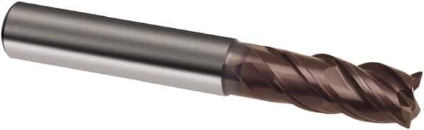 Guhring - 8mm, 19mm LOC, 8mm Shank Diam, 63mm OAL, 4 Flute, Solid Carbide Square End Mill - Single End, TiAlN Finish, Spiral Flute, 40/42° Helix, Centercutting, Right Hand Cut, Right Hand Flute, Series 3895 - USA Tool & Supply