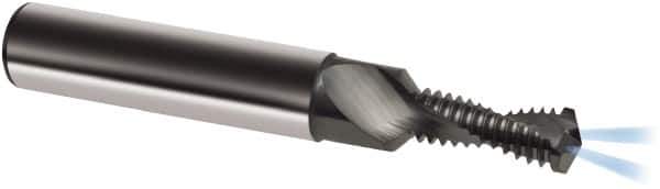 Guhring - 7/16-14 UNC, 0.3701" Cutting Diam, 2 Flute, Solid Carbide Helical Flute Thread Mill - Internal Thread, 25mm LOC, 80mm OAL, 12mm Shank Diam - Exact Industrial Supply