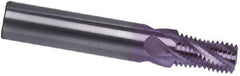 Guhring - 1/16-27 NPTF, 0.213" Cutting Diam, 3 Flute, Solid Carbide Helical Flute Thread Mill - Internal Thread, 0.39" LOC, 2-1/4" OAL - USA Tool & Supply