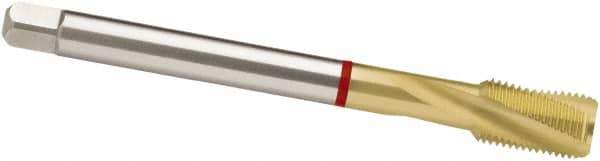 Guhring - 9/16-12 UNC 3 Flute 2B Modified Bottoming Spiral Flute Tap - Powdered Metal, TiN Finish, 4.331" OAL, Right Hand Flute, Right Hand Thread, H5/H6, Series 4124 - Exact Industrial Supply