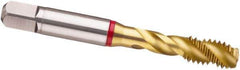 Guhring - 1-1/8 - 12 UNF 5 Flute 2B Modified Bottoming Spiral Flute Tap - Powdered Metal, TiN Finish, 5.906" OAL, Right Hand Flute, Right Hand Thread, H6/H7, Series 3995 - USA Tool & Supply