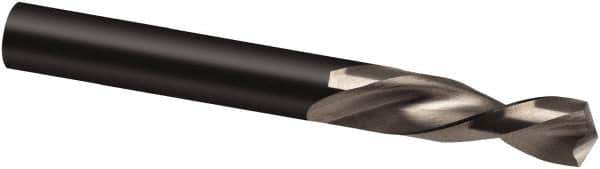 Guhring - 3.7mm 130° Parabolic Flute High Speed Steel Screw Machine Drill Bit - Bright Finish, Left Hand Cut, 20mm Flute Length, 52mm OAL, Cone Relief Point, Straight Shank - USA Tool & Supply