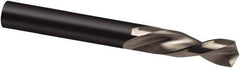 Guhring - 7mm 130° Parabolic Flute High Speed Steel Screw Machine Drill Bit - Bright Finish, Left Hand Cut, 34mm Flute Length, 74mm OAL, Cone Relief Point, Straight Shank - USA Tool & Supply