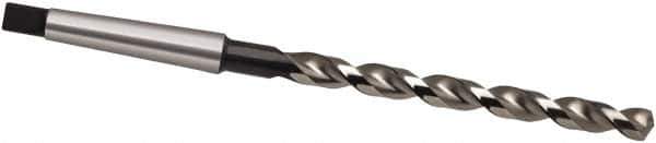 Guhring - 31.5mm, 3MT 130° Point High Speed Steel Taper Shank Drill Bit - Oxide Finish, 239mm Flute Length, 360mm OAL, Parabolic Flute, Series 551 - USA Tool & Supply