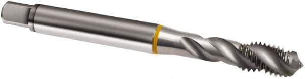 Guhring - #4-40 UNC 3 Flute 2B Modified Bottoming Spiral Flute Tap - Cobalt, Bright Finish, 56mm OAL, Right Hand Flute, Right Hand Thread, H2/H3, Series 876 - Exact Industrial Supply