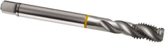 Guhring - M18x2.50 Metric 4 Flute 6H Modified Bottoming Spiral Flute Tap - Cobalt, Bright Finish, 125mm OAL, Right Hand Flute, Right Hand Thread, D6/D7, Series 822 - Exact Industrial Supply