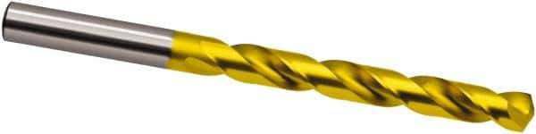 Guhring - 6.2mm 130° Cobalt Jobber Drill - TiN Finish, Right Hand Cut, Spiral Flute, 101mm OAL, Cone Relief Point - USA Tool & Supply