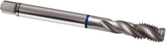 Guhring - 1/2-20 UNF 3 Flute 2B Modified Bottoming Spiral Flute Tap - Cobalt, Bright Finish, 100mm OAL, Right Hand Flute, Right Hand Thread, H4/H5, Series 2867 - Exact Industrial Supply