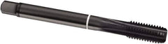 Guhring - 9/16-18 UNF, 4 Flute, Oxide Finish, Cobalt Spiral Point Tap - Modified Bottoming Chamfer, Right Hand Thread, 100mm OAL, 2B Class of Fit, Series 1989 - Exact Industrial Supply