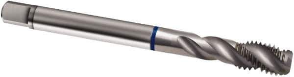 Guhring - 3/4-10 UNC 4 Flute 2B Modified Bottoming Spiral Flute Tap - Cobalt, Bright Finish, 125mm OAL, Right Hand Flute, Right Hand Thread, H5/H6, Series 1986 - Exact Industrial Supply